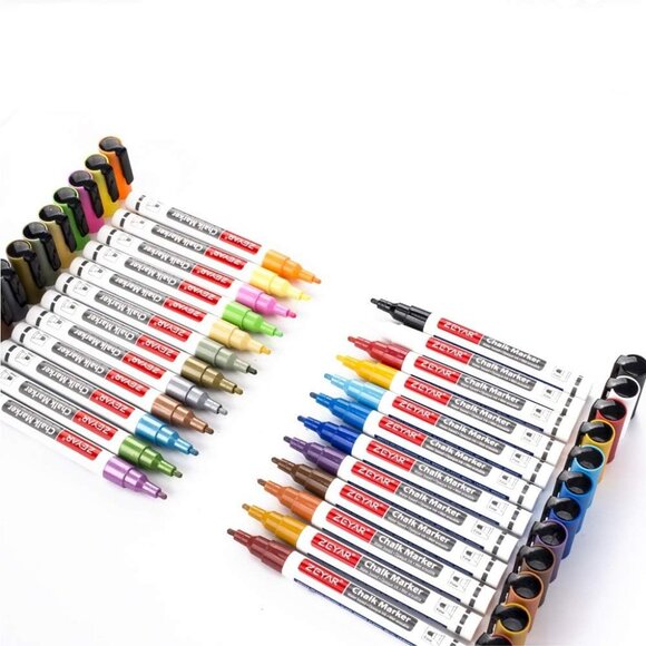 Liquid Chalk Marker Set‎ – 24 Colors, Fine Tip Wet Erase Pens Chalkboards, Glass - Picture 5 of 7